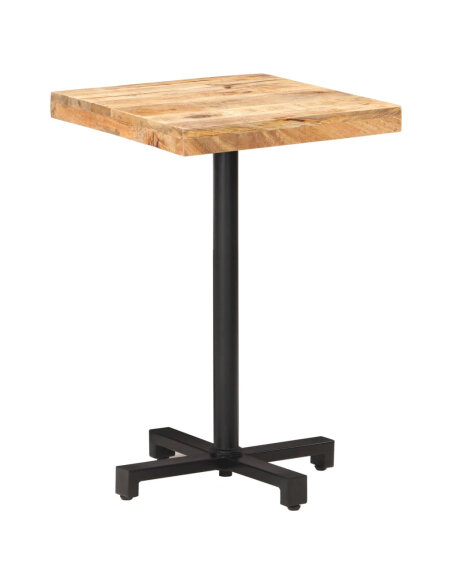Table de bistro Style Industriel carrée en bois de manguier brut 50 x 50 x 75 cm {attributes} Table de bistro Style Industriel carrée en bois de manguier brut 50 x 50 x 75 cm {attributes}