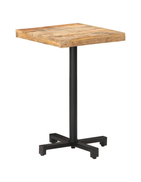 Table de bistro Style Industriel carrée en bois de manguier brut 50 x 50 x 75 cm {attributes} Table de bistro Style Industriel carrée en bois de manguier brut 50 x 50 x 75 cm {attributes}