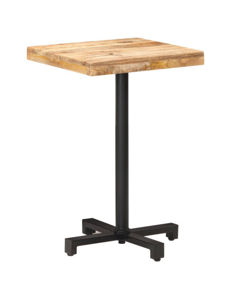 Table de bistro Style Industriel carrée en bois de manguier brut 50 x 50 x 75 cm {attributes} Table de bistro Style Industriel carrée en bois de manguier brut 50 x 50 x 75 cm {attributes}