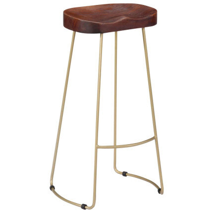 Tabourets de bar Industriel / Rétro - Vintage gavin en lot de 2 en bois de manguier massif Brun 45 x 40 x 78 cm {attributes}