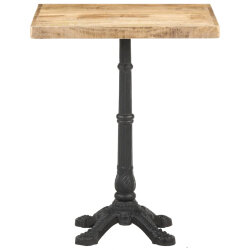 Table de bistro Vintage / Rétro en bois de manguier brut 60x60x77 cmc {attributes} 2