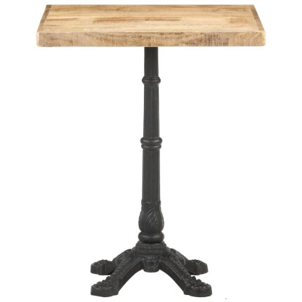 Table de bistro Vintage / Rétro en bois de manguier brut 60x60x77 cmc {attributes}