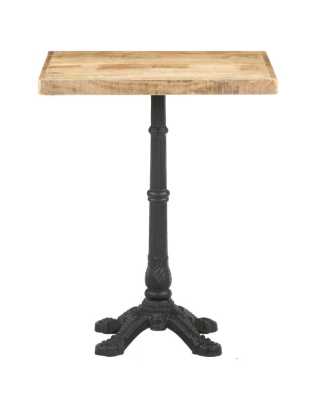 Table de bistro Vintage / Rétro en bois de manguier brut 60x60x77 cmc {attributes} Table de bistro Vintage / Rétro en bois de manguier brut 60x60x77 cmc {attributes}