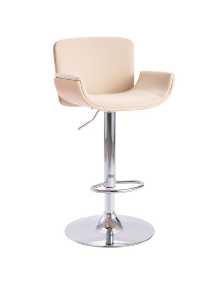 Tabouret de bar Rétro / Vintage en similicuir Crème  {attributes}