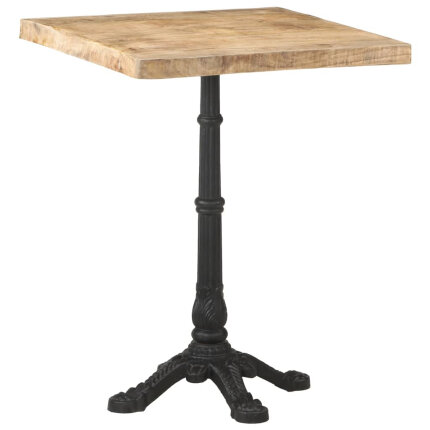 Table de bistro Vintage / Rétro en bois de manguier brut 60x60x77 cmc {attributes}