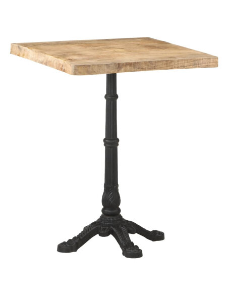 Table de bistro Vintage / Rétro en bois de manguier brut 60x60x77 cmc {attributes} Table de bistro Vintage / Rétro en bois de manguier brut 60x60x77 cmc {attributes}