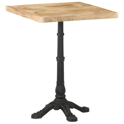 Table de bistro Vintage / Rétro en bois de manguier brut 60x60x77 cmc {attributes}