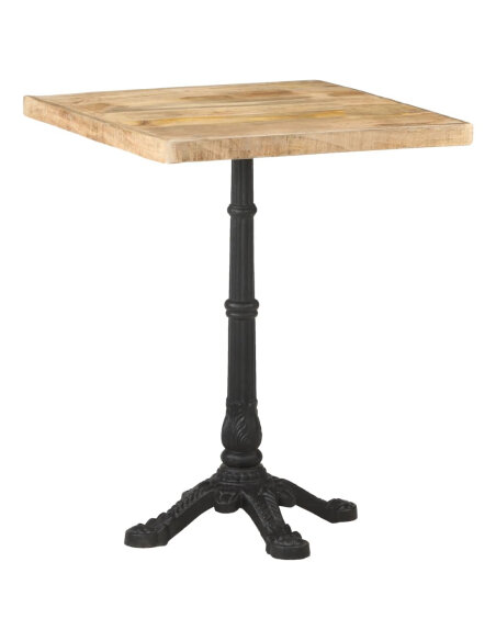 Table de bistro Vintage / Rétro en bois de manguier brut 60x60x77 cmc {attributes} Table de bistro Vintage / Rétro en bois de manguier brut 60x60x77 cmc {attributes}