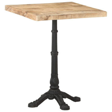 Table de bistro Vintage / Rétro en bois de manguier brut 60x60x77 cmc {attributes}
