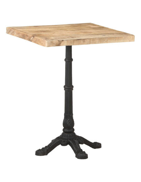 Table de bistro Vintage / Rétro en bois de manguier brut 60x60x77 cmc {attributes} Table de bistro Vintage / Rétro en bois de manguier brut 60x60x77 cmc {attributes}