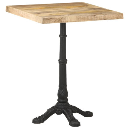 Table de bistro Vintage / Rétro en bois de manguier brut 60x60x77 cmc {attributes}