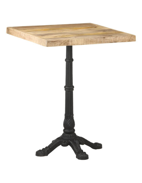 Table de bistro Vintage / Rétro en bois de manguier brut 60x60x77 cmc {attributes} Table de bistro Vintage / Rétro en bois de manguier brut 60x60x77 cmc {attributes}