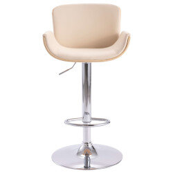 Tabouret de bar Rétro / Vintage en similicuir Crème  {attributes} 2