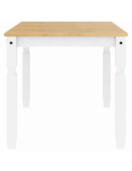 Table à manger style Campagne en bois de pin massif Blanc 160x80x75 cm {attributes} Table à manger style Campagne en bois de pin massif Blanc 160x80x75 cm {attributes}
