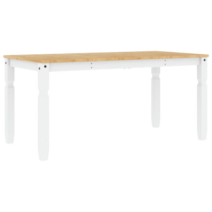 Table à manger style Campagne en bois de pin massif Blanc 160x80x75 cm {attributes}