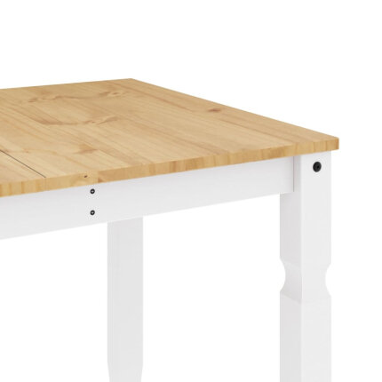 Table à manger style Campagne en bois de pin massif Blanc 160x80x75 cm {attributes}