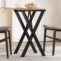 Table à manger Style Industriel cadre en X en bois de pin massif & fonte 50 x 50 x 75 cm {attributes} 2