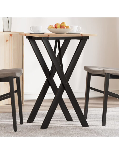 Table à manger Style Industriel cadre en X en bois de pin massif & fonte 50 x 50 x 75 cm {attributes} Table à manger Style Industriel cadre en X en bois de pin massif & fonte 50 x 50 x 75 cm {attributes}