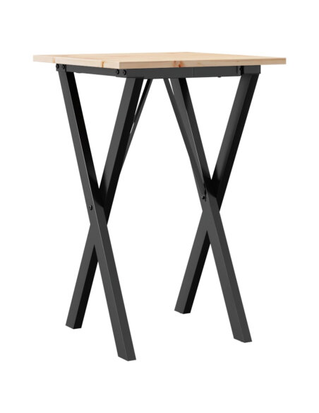 Table à manger Style Industriel cadre en X en bois de pin massif & fonte 50 x 50 x 75 cm {attributes} Table à manger Style Industriel cadre en X en bois de pin massif & fonte 50 x 50 x 75 cm {attributes}