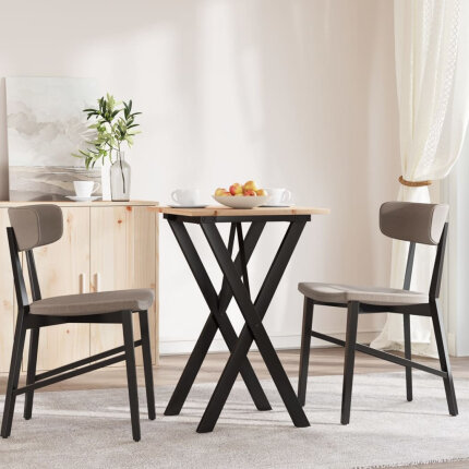 Table à manger Style Industriel cadre en X en bois de pin massif & fonte 50 x 50 x 75 cm {attributes}