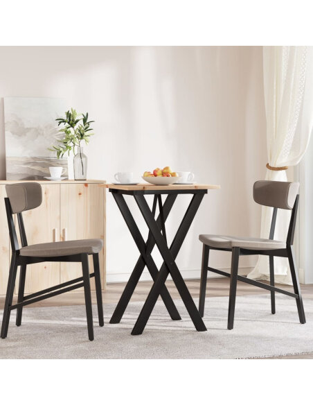 Table à manger Style Industriel cadre en X en bois de pin massif & fonte 50 x 50 x 75 cm {attributes} Table à manger Style Industriel cadre en X en bois de pin massif & fonte 50 x 50 x 75 cm {attributes}