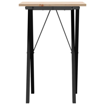 Table à manger Style Industriel cadre en X en bois de pin massif & fonte 50 x 50 x 75 cm {attributes}