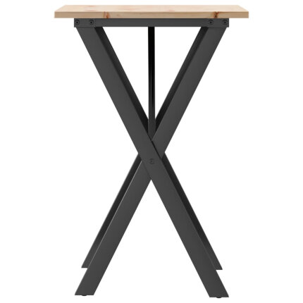Table à manger Style Industriel cadre en X en bois de pin massif & fonte 50 x 50 x 75 cm {attributes}
