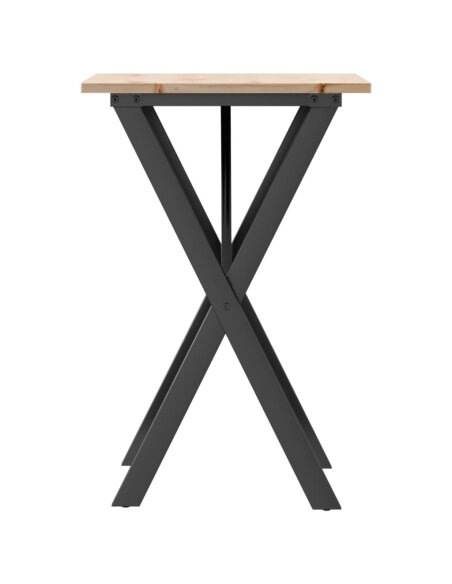 Table à manger Style Industriel cadre en X en bois de pin massif & fonte 50 x 50 x 75 cm {attributes} Table à manger Style Industriel cadre en X en bois de pin massif & fonte 50 x 50 x 75 cm {attributes}