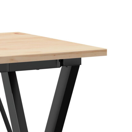 Table à manger Style Industriel cadre en X en bois de pin massif & fonte 50 x 50 x 75 cm {attributes}