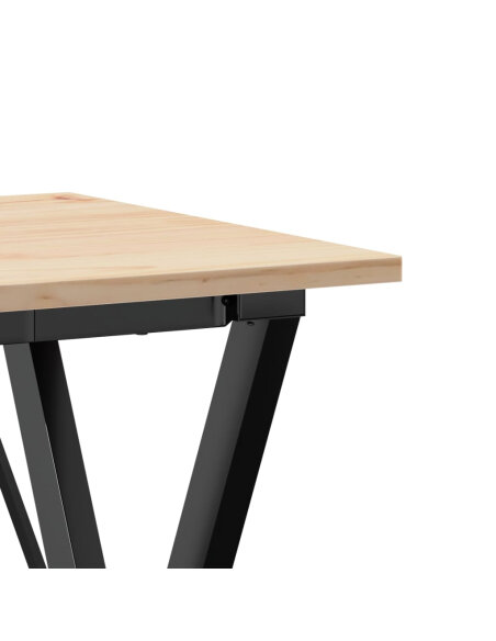 Table à manger Style Industriel cadre en X en bois de pin massif & fonte 50 x 50 x 75 cm {attributes} Table à manger Style Industriel cadre en X en bois de pin massif & fonte 50 x 50 x 75 cm {attributes}