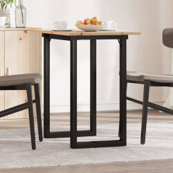 Table à manger Style Industriel cadre en O en bois de pin massif & fonte 80 x 50 x 75 cm {attributes} 2