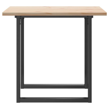 Table à manger Style Industriel cadre en O en bois de pin massif & fonte 90 x 90 x 75.5 cm {attributes}
