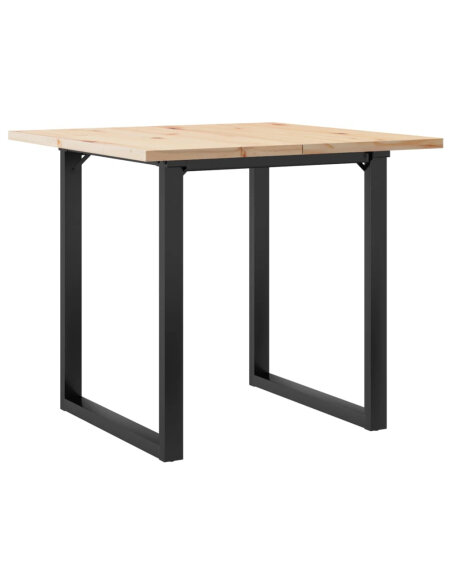 Table à manger Style Industriel cadre en O en bois de pin massif & fonte 90 x 90 x 75.5 cm {attributes} Table à manger Style Industriel cadre en O en bois de pin massif & fonte 90 x 90 x 75.5 cm {attributes}