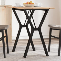 Table à manger Style Industriel cadre en Y en bois de pin massif & fonte 80 x 50 x 75 cm {attributes} 2