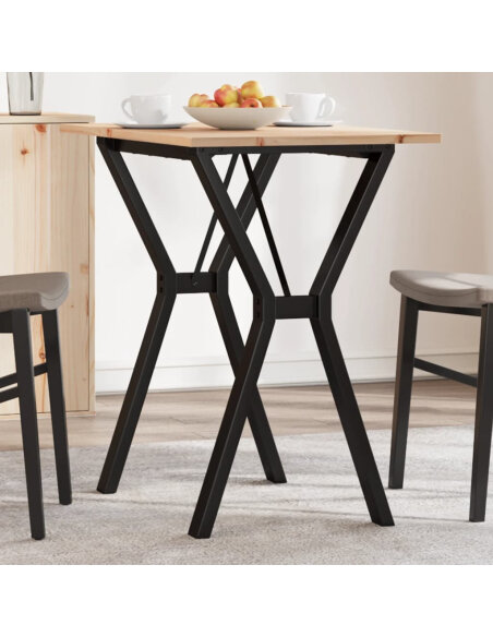 Table à manger Style Industriel cadre en Y en bois de pin massif & fonte 80 x 50 x 75 cm {attributes} Table à manger Style Industriel cadre en Y en bois de pin massif & fonte 80 x 50 x 75 cm {attributes}