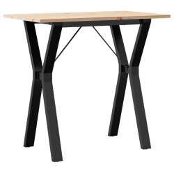 Table à manger Style Industriel cadre en Y en bois de pin massif & fonte 80 x 50 x 75 cm {attributes}