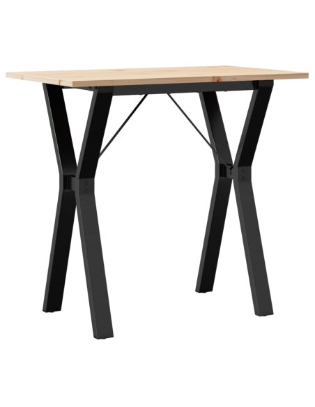 Table à manger Style Industriel cadre en Y en bois de pin massif & fonte 80 x 50 x 75 cm {attributes} Table à manger Style Industriel cadre en Y en bois de pin massif & fonte 80 x 50 x 75 cm {attributes}