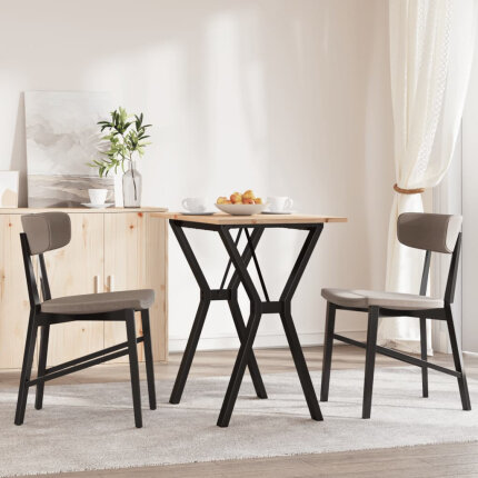 Table à manger Style Industriel cadre en Y en bois de pin massif & fonte 80 x 50 x 75 cm {attributes}