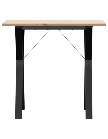 Table à manger Style Industriel cadre en Y en bois de pin massif & fonte 80 x 50 x 75 cm {attributes} Table à manger Style Industriel cadre en Y en bois de pin massif & fonte 80 x 50 x 75 cm {attributes}