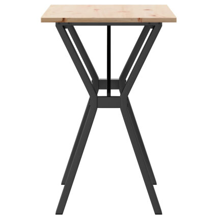 Table à manger Style Industriel cadre en Y en bois de pin massif & fonte 80 x 50 x 75 cm {attributes}