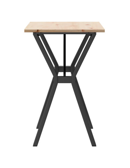 Table à manger Style Industriel cadre en Y en bois de pin massif & fonte 80 x 50 x 75 cm {attributes} Table à manger Style Industriel cadre en Y en bois de pin massif & fonte 80 x 50 x 75 cm {attributes}