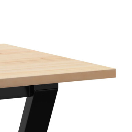 Table à manger Style Industriel cadre en Y en bois de pin massif & fonte 80 x 50 x 75 cm {attributes}