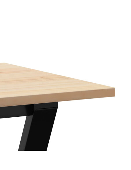 Table à manger Style Industriel cadre en Y en bois de pin massif & fonte 80 x 50 x 75 cm {attributes} Table à manger Style Industriel cadre en Y en bois de pin massif & fonte 80 x 50 x 75 cm {attributes}