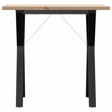 Table à manger Style Industriel cadre en Y en bois de pin massif & fonte 80 x 50 x 75.5 cm {attributes}