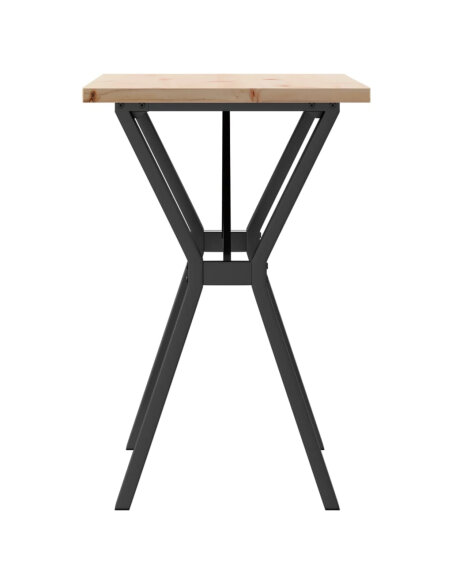 Table à manger Style Industriel cadre en Y en bois de pin massif & fonte 80 x 50 x 75.5 cm {attributes}