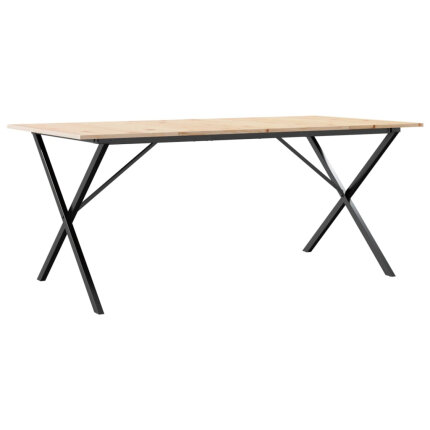 Table à manger Style Industriel cadre en X en bois de pin massif & fonte 180 x 90 x 75 cm {attributes}