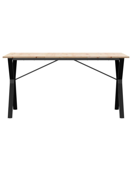 Table à manger Style Industriel cadre en Y en bois de pin massif & fonte 160 x 80 x 75 cm {attributes} Table à manger Style Industriel cadre en Y en bois de pin massif & fonte 160 x 80 x 75 cm {attributes}