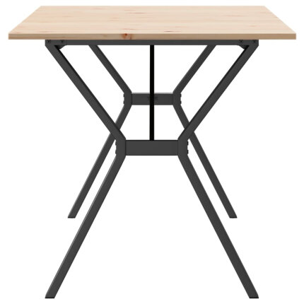 Table à manger Style Industriel cadre en Y en bois de pin massif & fonte 160 x 80 x 75 cm {attributes}