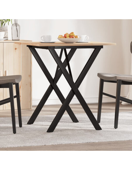 Table à manger Style Industriel cadre en X en bois de pin massif & fonte 70 x 70 x 75 cm {attributes} Table à manger Style Industriel cadre en X en bois de pin massif & fonte 70 x 70 x 75 cm {attributes}