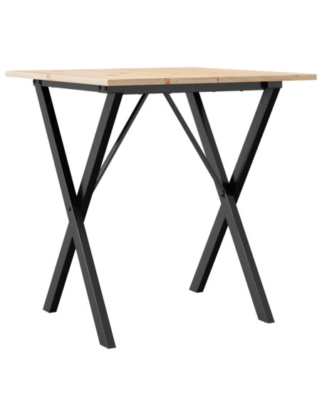 Table à manger Style Industriel cadre en X en bois de pin massif & fonte 70 x 70 x 75 cm {attributes} Table à manger Style Industriel cadre en X en bois de pin massif & fonte 70 x 70 x 75 cm {attributes}